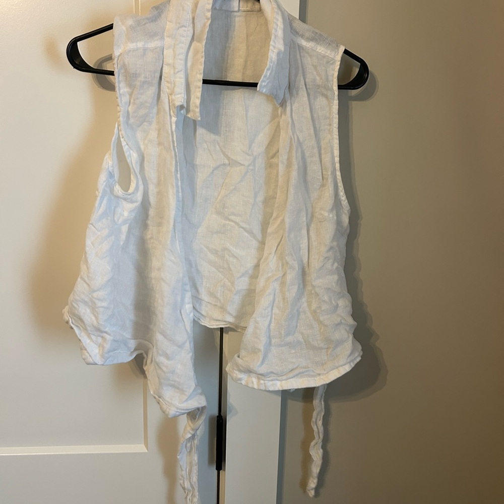 Cynthia Rowley Cream Linen Top - Picture 3 of 5